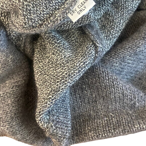 Vintage St. John Marie Gray Wool Peplum Button Pullover Sweater 14 - Picture 5 of 5